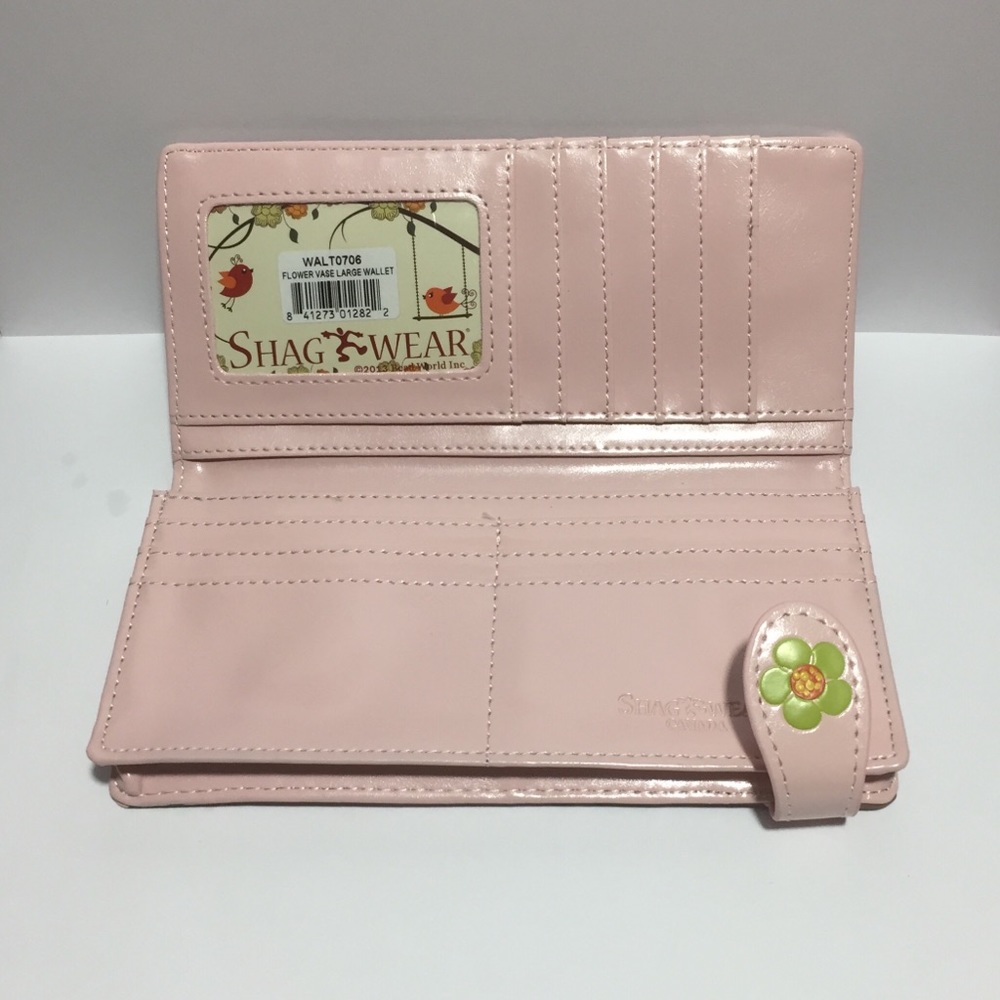 NWT Vegan Leather Wallet- Cute Pink Flower Bouquet - Picture 5 of 7